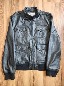 Marc Ecko Faux Leather Moto Style Jacket Large