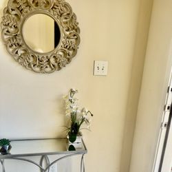 Glass Table & Mirror 