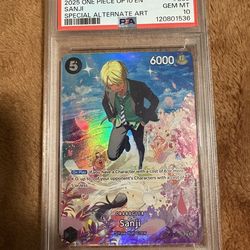 2025 One Piece ST14-003 Sanji Special Alternate Art OP10 Royal Blood PSA 10