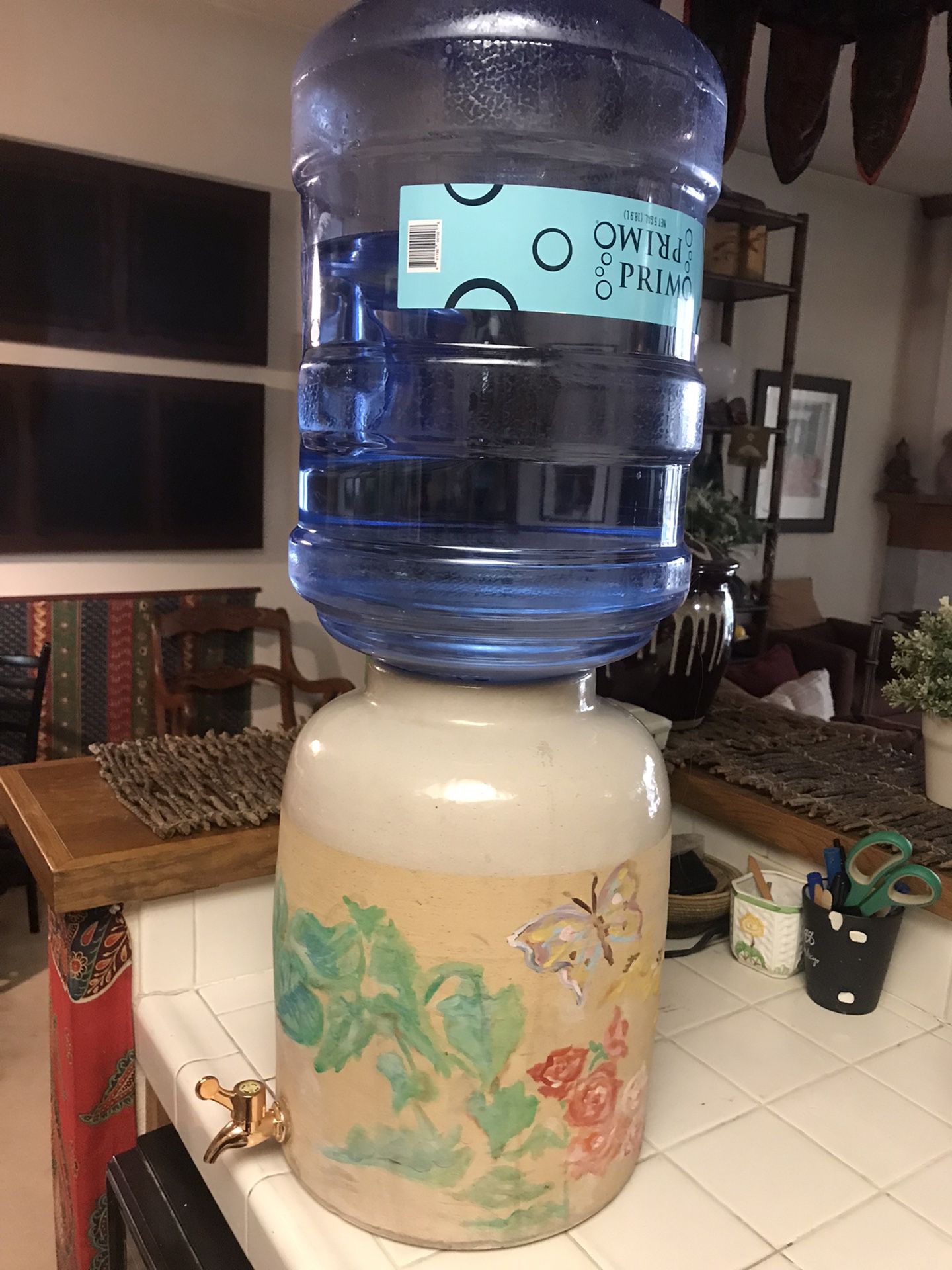 WATER  DISPENSERk and Refill Jug : Nice Big Ceramic 5 Gallon plus Bottle 