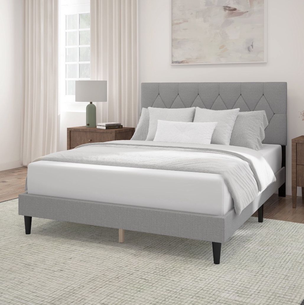 Platform bed new, factory sealed. Deliver and mattress available but not included.