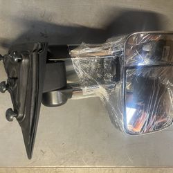 New For 14-18 Chevy Silverado Tow Mirror Chrome Manual Driver Side Only