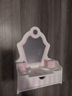 Kids Wooden Vanity With Pull Out Drawer