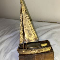 Metal Sailboat Mid-Century Modern Table Sculpture by J. GAYLORD ORTMAN