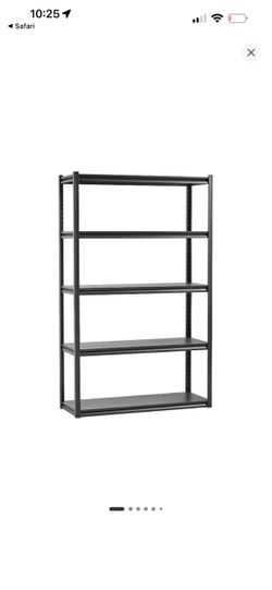 Storage Shelves 3000 Ib, 5-Tier Garage Storage Shelving 18 x 48 × 78 Inch, Adjustable Metal Shelving Unit for Kitchen Warehouse Basement, Black