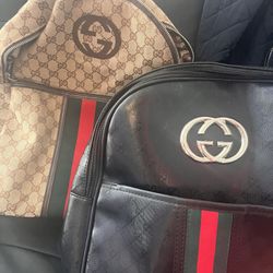 Black Leather Gucci Backpack 