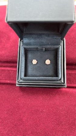 14K White Gold Mosaic Stud Earrings .9 grams