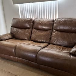 Leather Power Recliner Sofa 