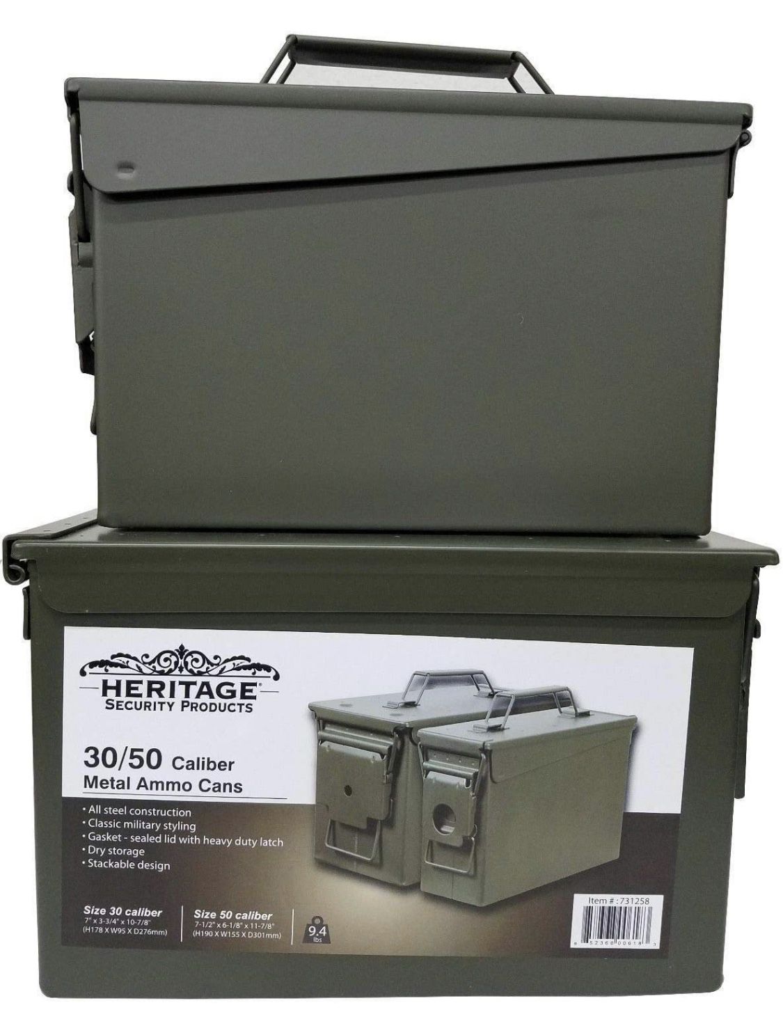 heritage security products 30/50 caliber metal ammo cans