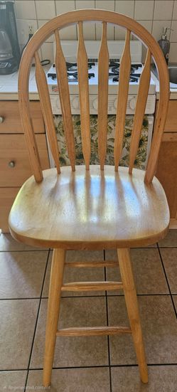 Set of 2 Solid Wood Swivel Bar Stools – $95