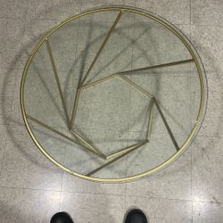 Glass Coffee Table , Glass , Metal Frame , Decorative. 