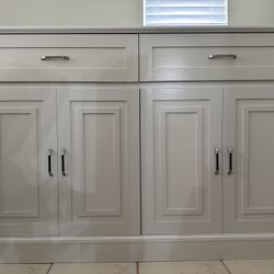 Drawer Wood Storage Cabinet (White)
