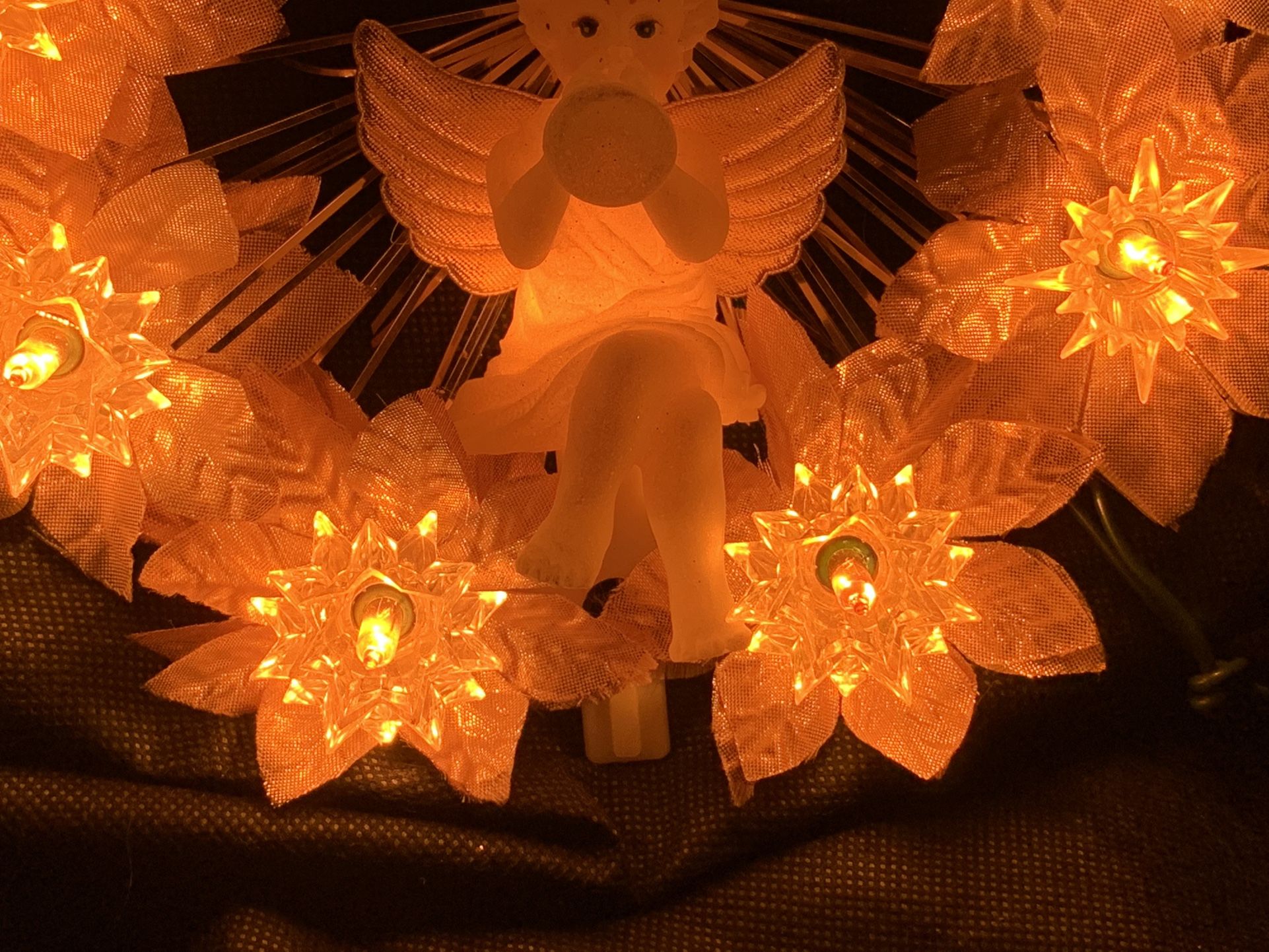 Vintage Cherub Lighted Tree Topper