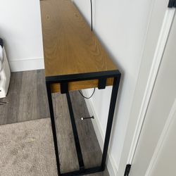Modern Wood & Metal Console Table - Minimalist Entryway Table