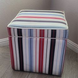 Ottoman Storage Red White And Blue 16.5x 16.5