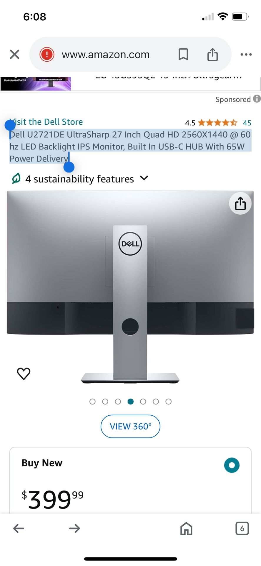 Dell UltraSharp 27 Inch Quad HD