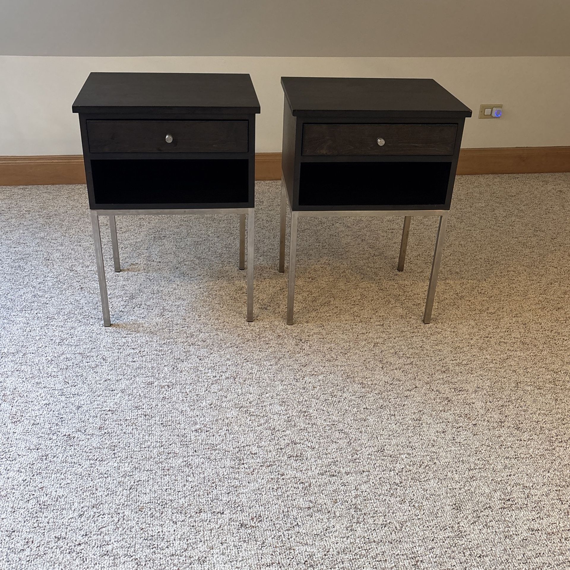 END TABLES Solid Maple- Dark Walnut Stained