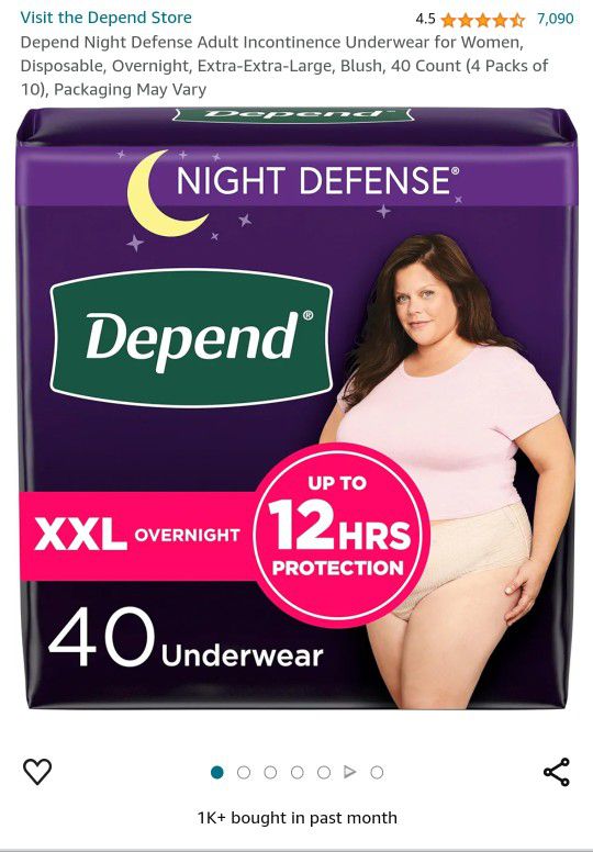 Depends XXL Adult Women Diapers 40 Pack 