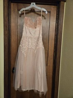 VINTAGE - Blush Pink Lace & Tulle Cocktail Dress | Romantic Formal Party Dress