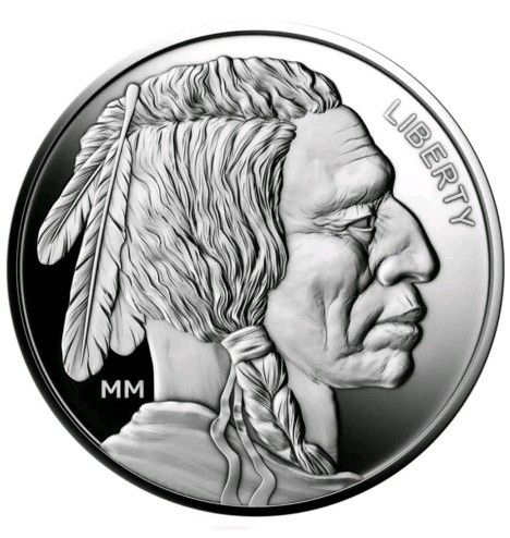 1 oz. .999 Fine Silver Round - Indian Head / Buffalo - Buffalo Nickel Design