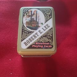Vintage Robert E Lee River Pay Playing Cards Sealed Double Deck In Tin
