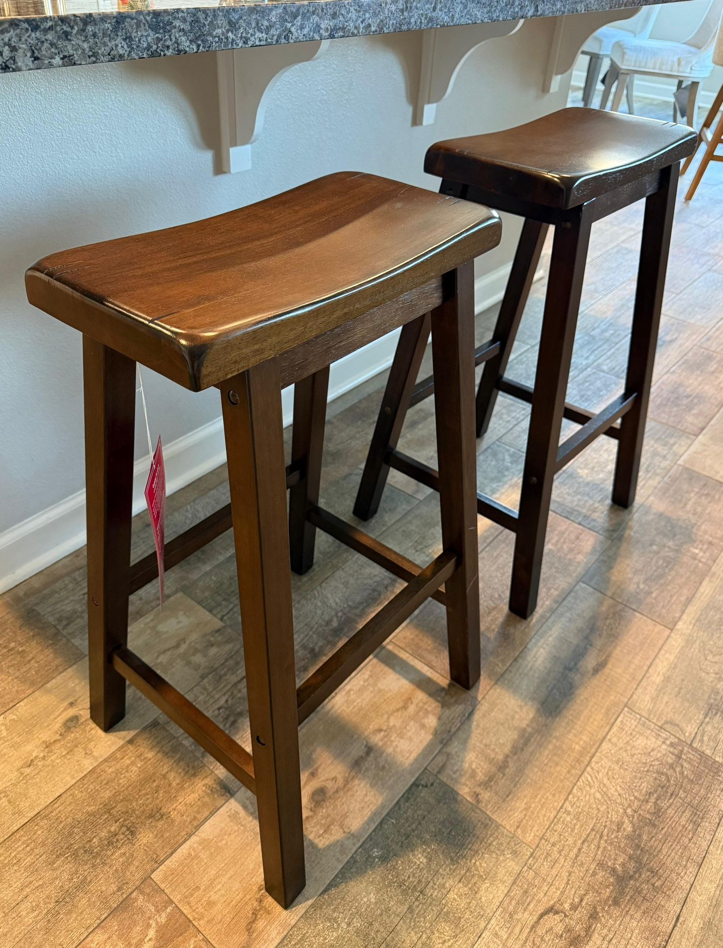 Coaster 29" Wooden Bar Stool in Dark Walnut (Set of 2)
