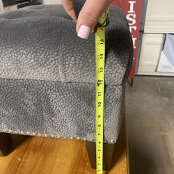 Mini Grey Studded Ottoman