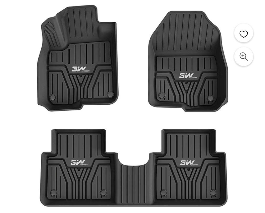 3W Floor Mats Compatible for Honda CR-V 2017-2022 TPE All Weather Custom Fit Floor Liner for Honda CR-V 1st and 2nd Row Full Set Car Mats Black.