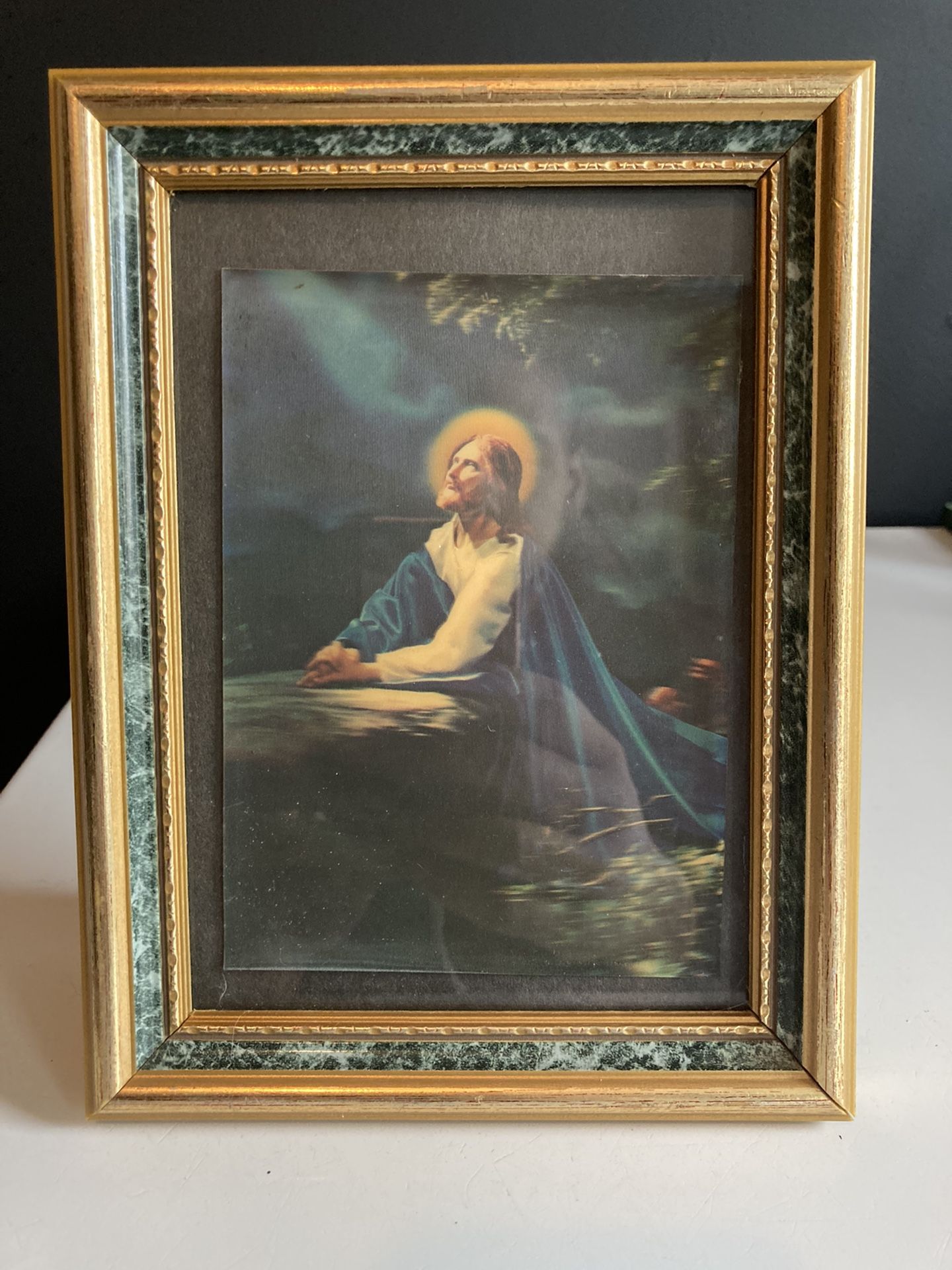 Vintage Holographic Framed Picture of Jesus Christ