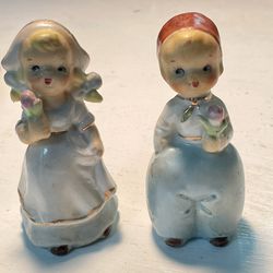 Vintage, Little Boy And Girl Figurines