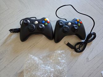 2 New Xbox 360 Wired controller Gamepad Controller for Xbox 360 - Black