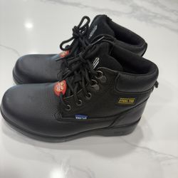 Cactus Women Black Steel Toe Work Boots
