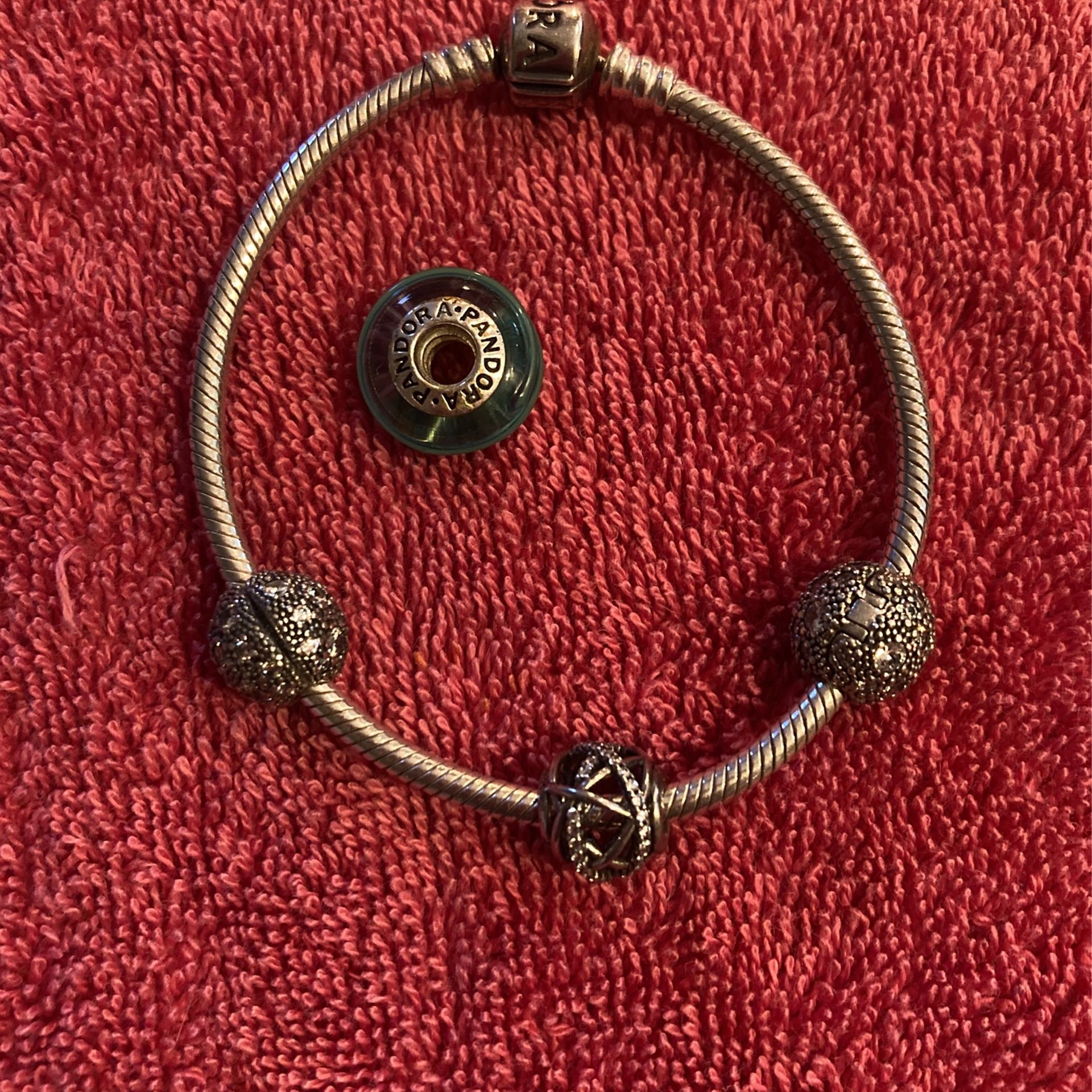 Pandora Bracelet (silver 925) + Charm