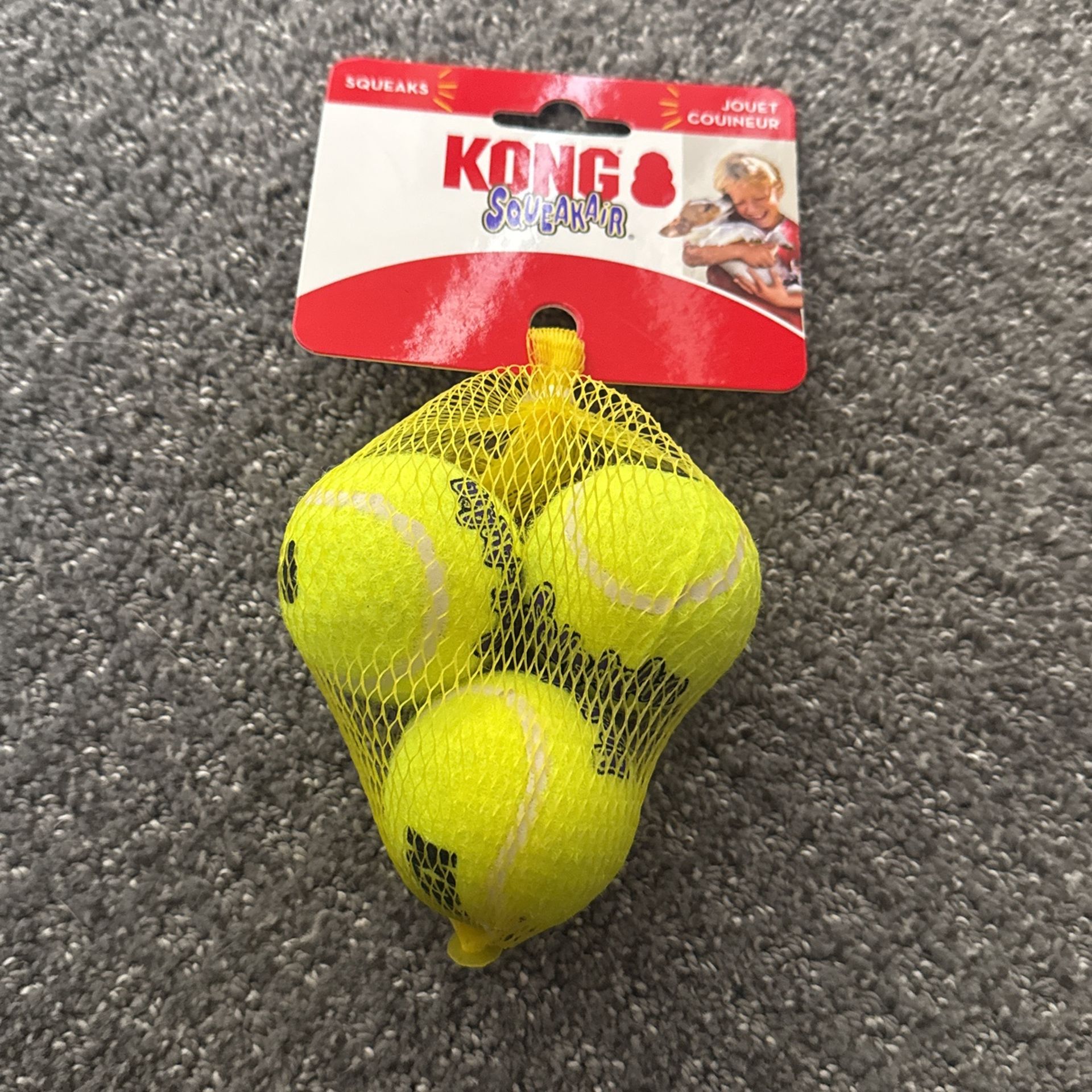 3 Small Squeaky Kong Balls