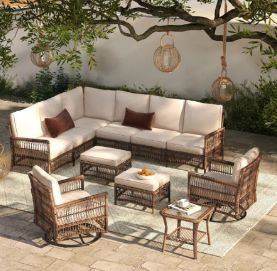 High Quality Patio Sofa Set With Swivel Rocking Chairs Brand New Patio Set High Quality Brand New