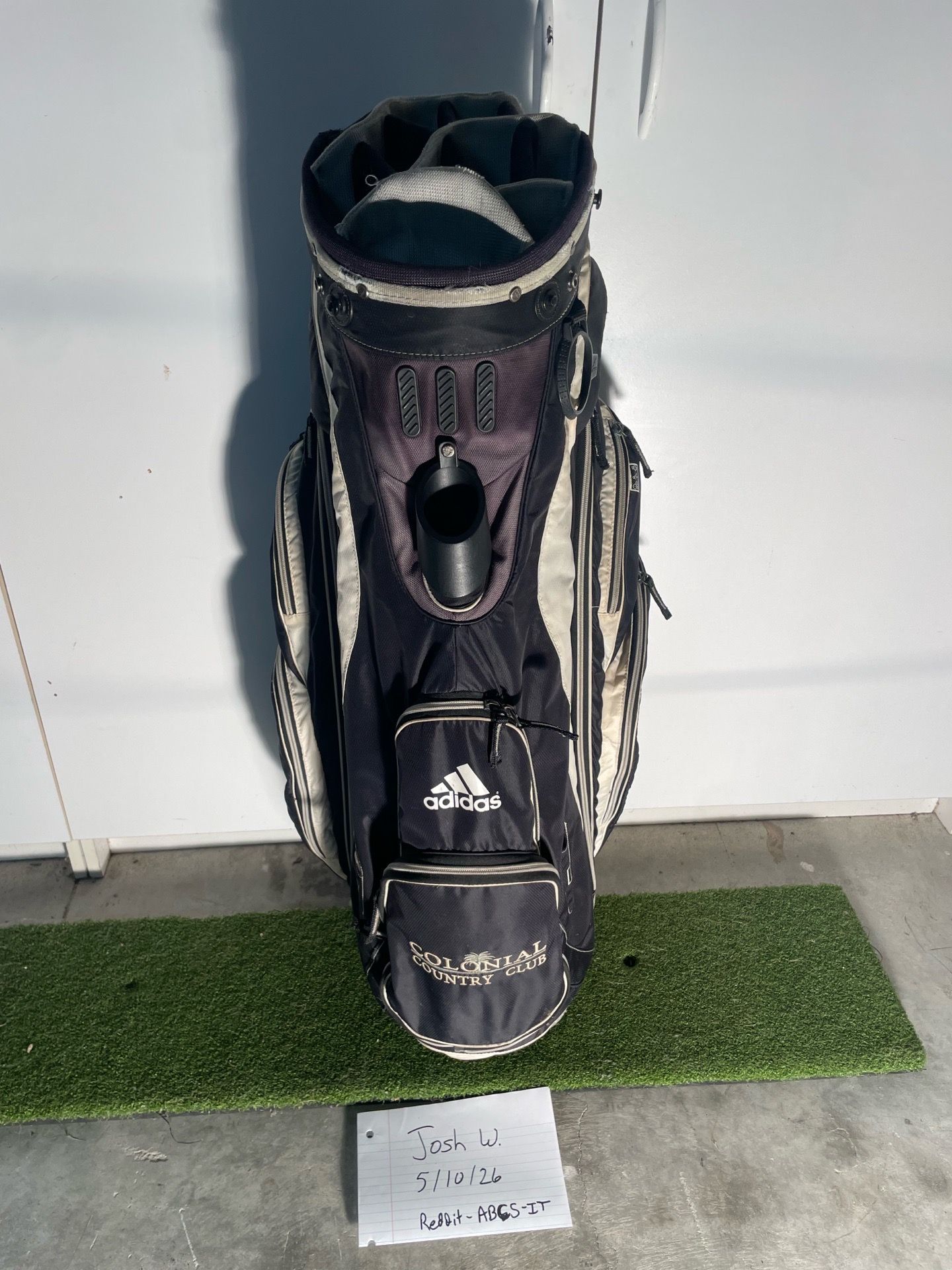 Adidas 14 way golf bag w/ putter well & rain cover