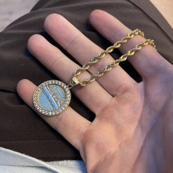 10K Gold Rope Chain with Pendant