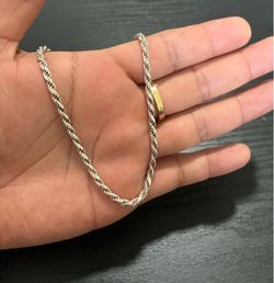 .925 Sterling Silver Rope Chain 24 Inches