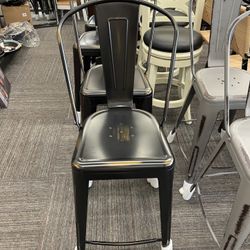 New 24 in Metal Counter High Dining Chairs. Set of 4