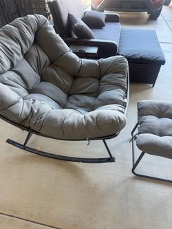 Oversized Rocking Chair with Ottoman