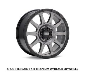 20 inch 5 Lug Sport Terrain TK11 Titanium Black Lip Wheel