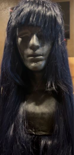 32 Inch Long Straight Anime Costume Cosplay Wig,Dark Blue/Black