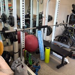 Weight Set:  Bench Bar And Weights 