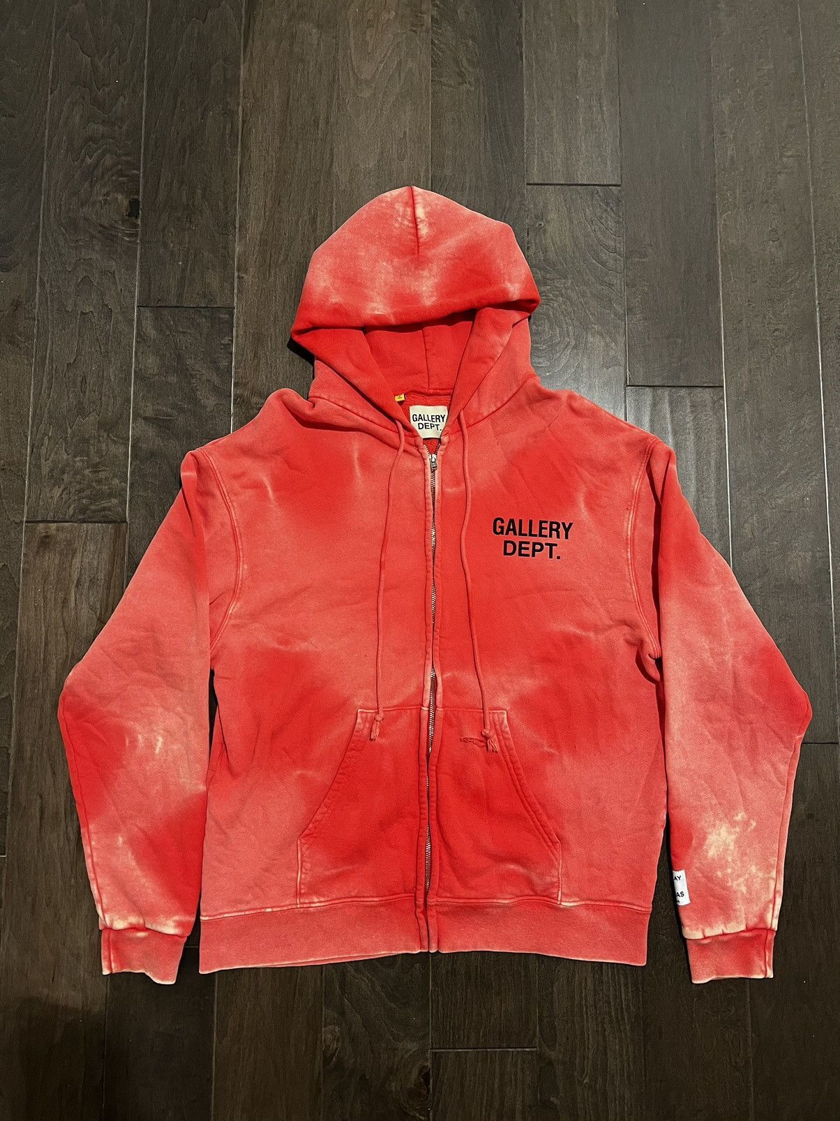 Red Sum Faded Galler Department Zip Up Hoodie