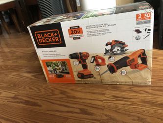 Black And Decker Drill, Circular Saw, Reciprocating Saw And Led Light