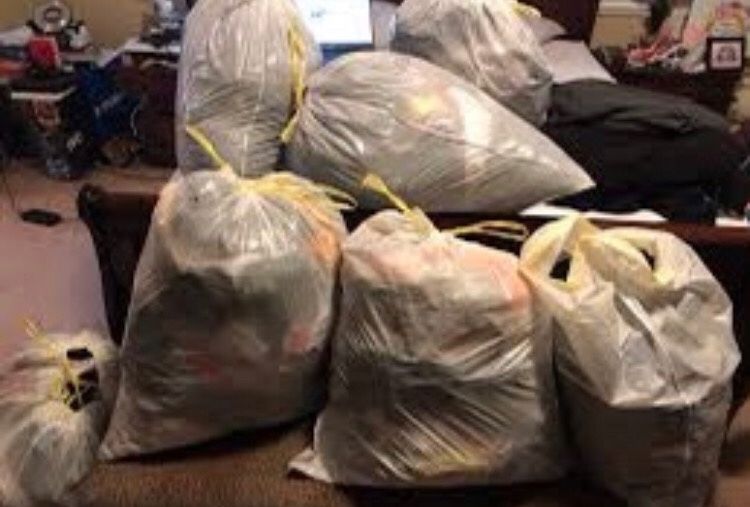 18 Bags Good Clean Condition Mixed Clothes ShoesAdults /Kids No Select No Dig No Pick No Choose.100$