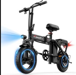 Pikabike Z6 BIKE | Peak 1200W | 25MPH | 14" Pneumatic Tires | 22-40 Mile Range l Rear Disc Brake l Foldable l Two Seats