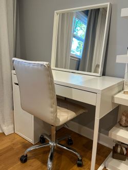 Modern White Vanity Desk Set