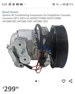 AC Compressor for Freightliner Cascadia Cummins 2011-2015