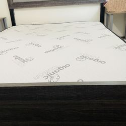 Frame Bed With New Mattress 